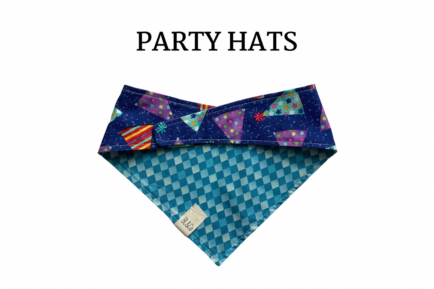 Party Hats Reversible Tie/On Bandana