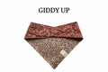 Horseshoes & Burgundy Western Print Reversible Tie/On Bandana