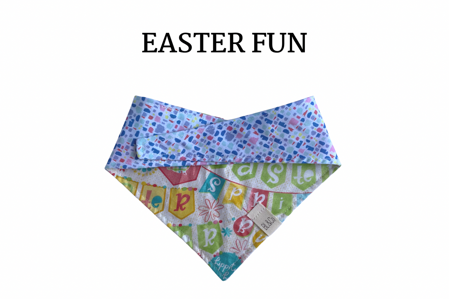 Happy Easter Banners & Pastel Mosaic Reversible Tie/On Bandana