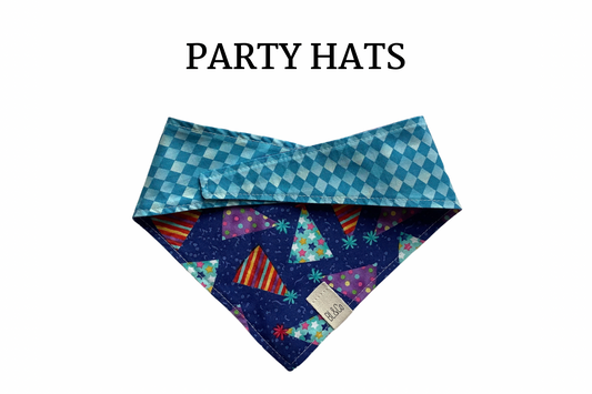 Party Hats Reversible Tie/On Bandana