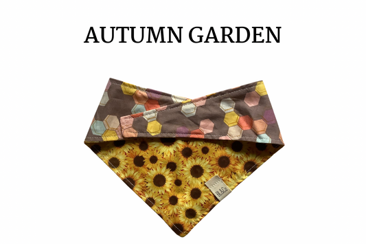 Sunflowers & Muted Honeycombs Reversible Tie/On Bandana