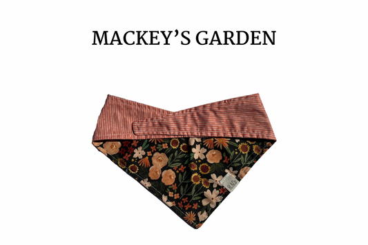 Sunflowers, Daisies & Peach Flowers + Peach Reversible Tie/On Bandana