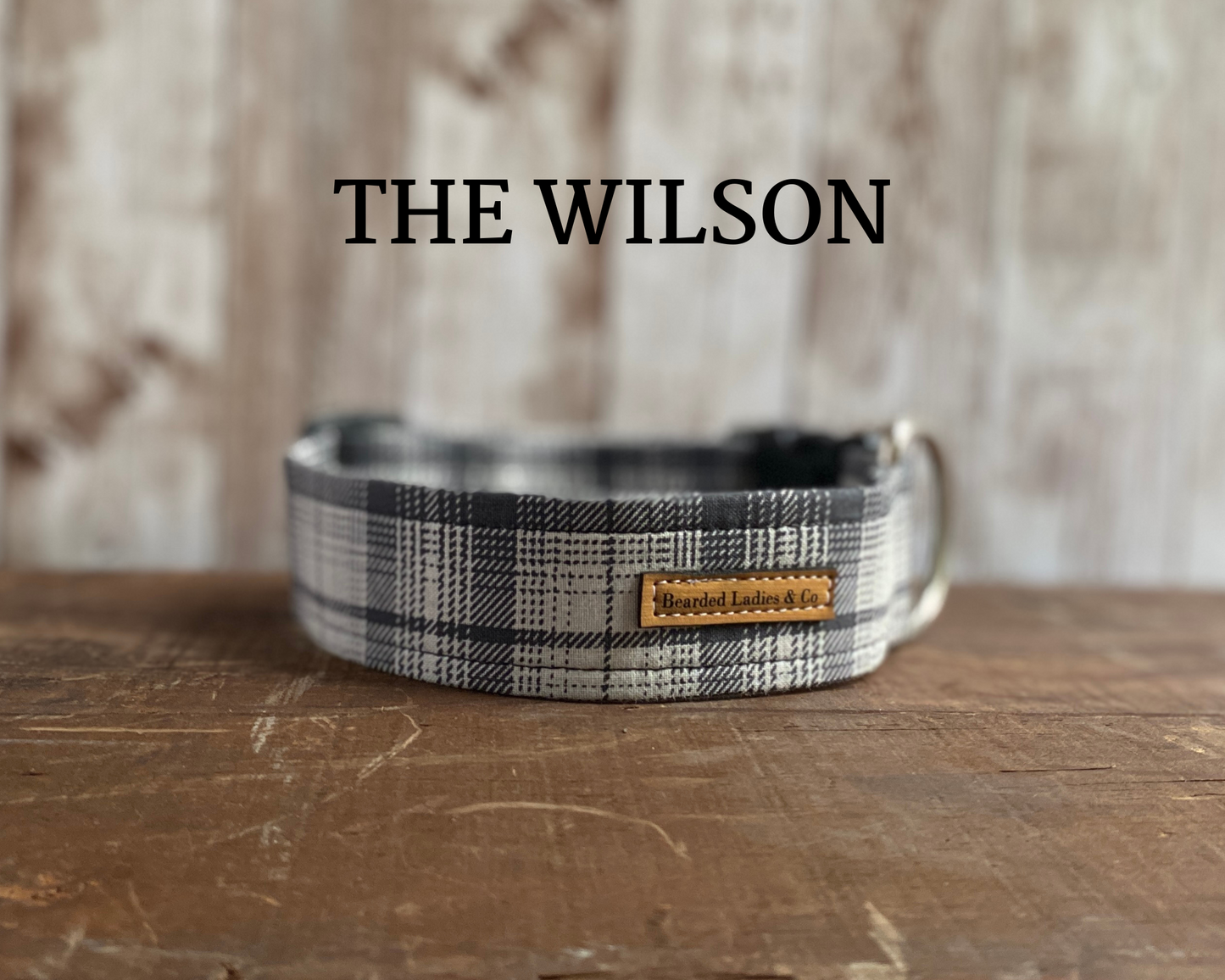 - Gray Plaid Dog Collar