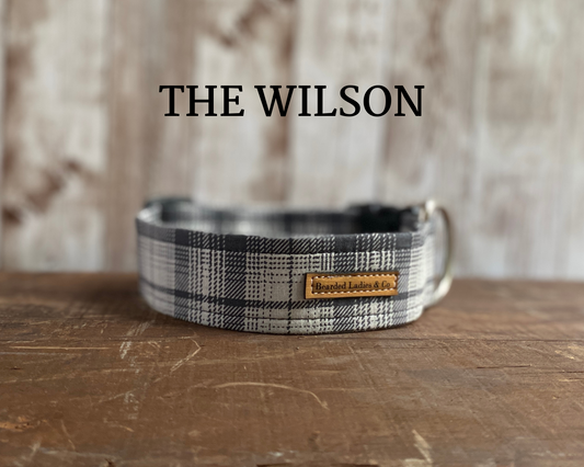 Gray Plaid Dog Collar