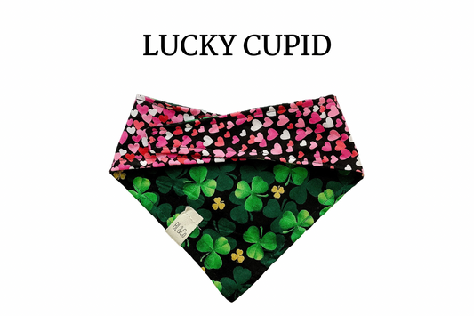 Shamrocks with Pink, Red & White Hearts Reversible Tie/On Bandana*