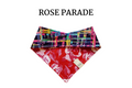 Abstract Roses with Purple, Pink & Green Plaid Reversible Tie/On Bandana**