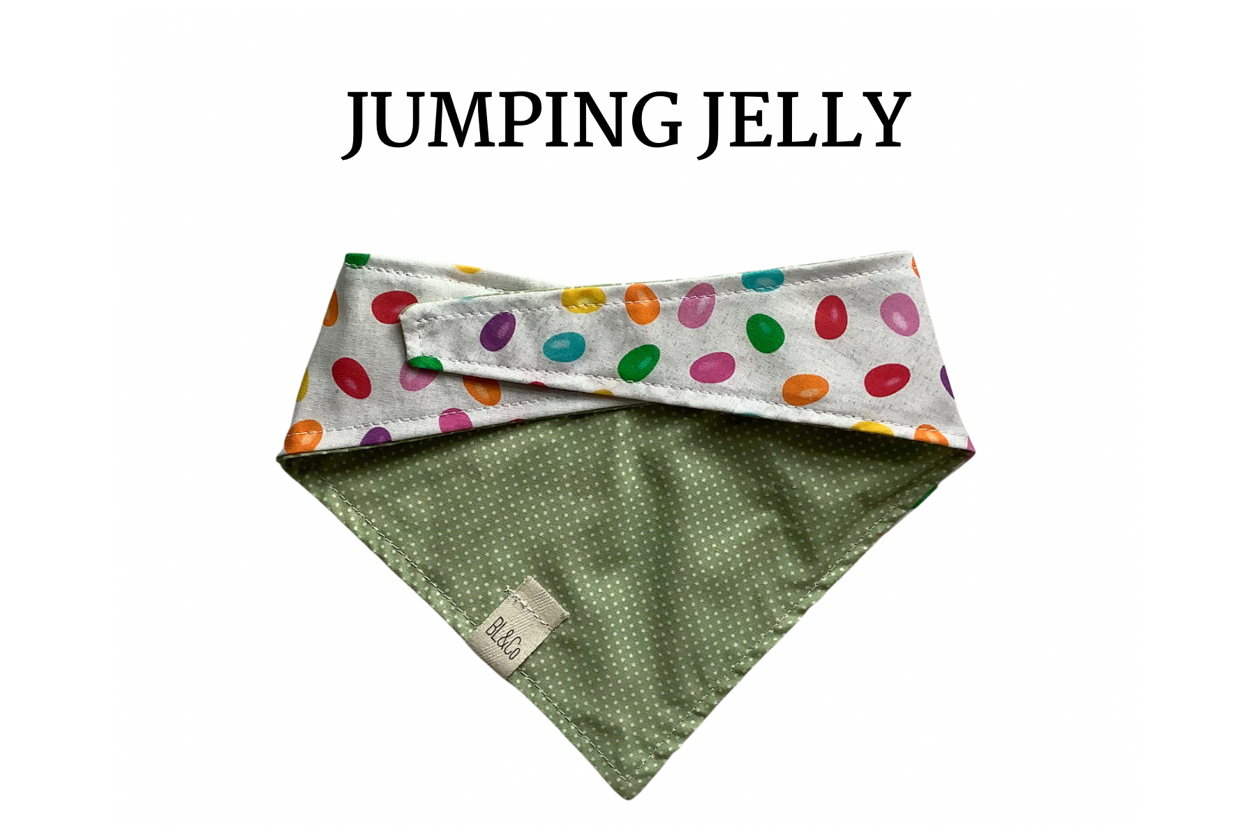 Jelly Beans & Polka Dots Reversible Tie/On Bandana [Jumping Jelly]