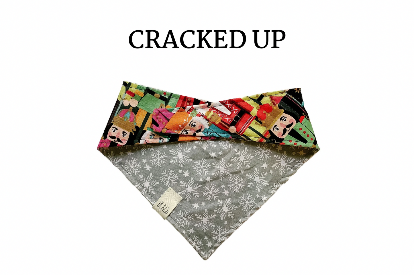 Nutcrackers + Snowflakes Reversible Tie/On Bandana