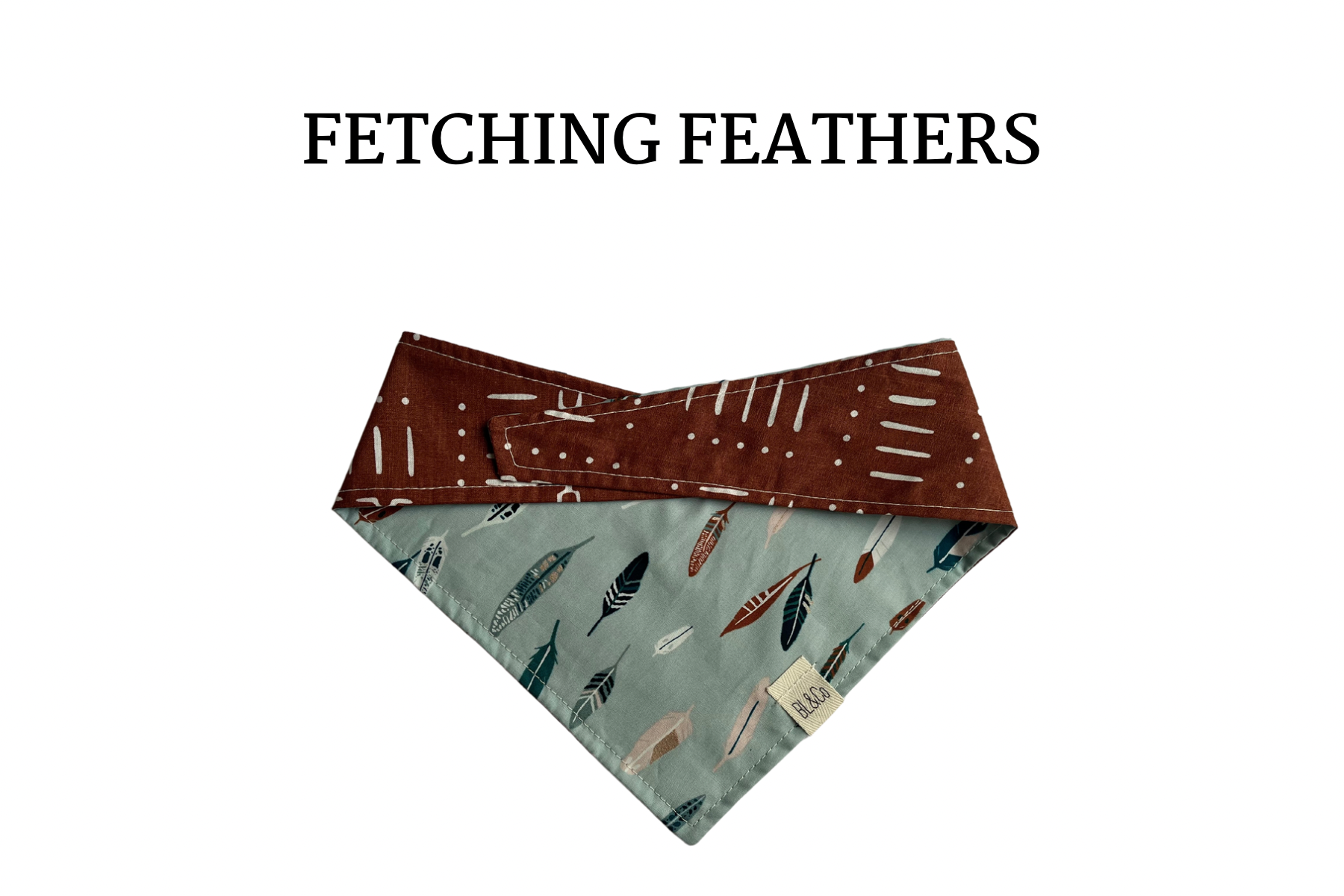 Multicolor Feathers + Tribal Reversible Tie/On Bandana ‘