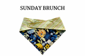 Bright Floral on Blue with Yellow Reversible Tie/On Bandana
