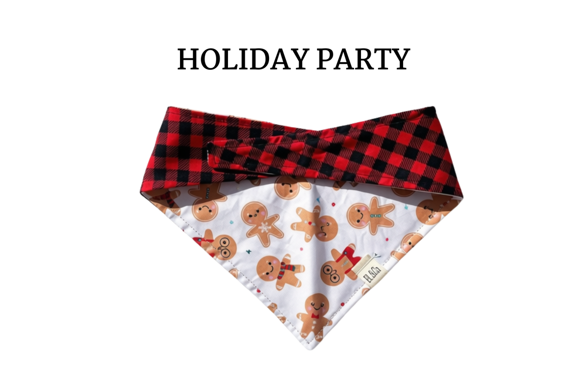 Happy Gingerbread + Buffalo Check Plaid Tie/On Bandana [Holiday Party]