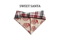 Vintage Santa Faces + Tartan Plaid Tie/On Bandana [Sweet Santa]
