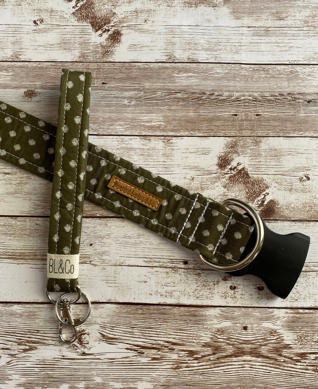 Green with Cream Shaded Hexagons Dog Collar