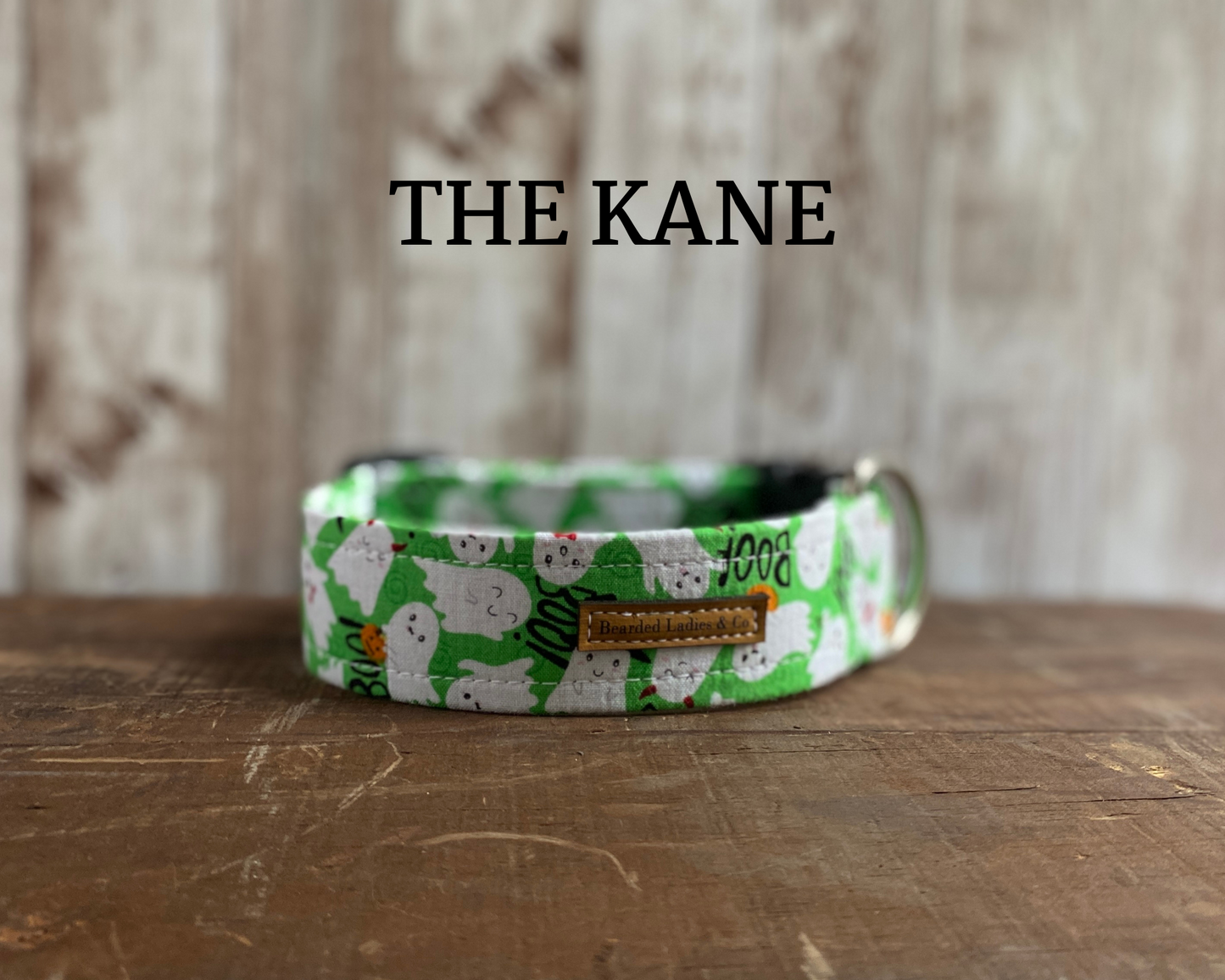 Ghosts on Green Dog Collar