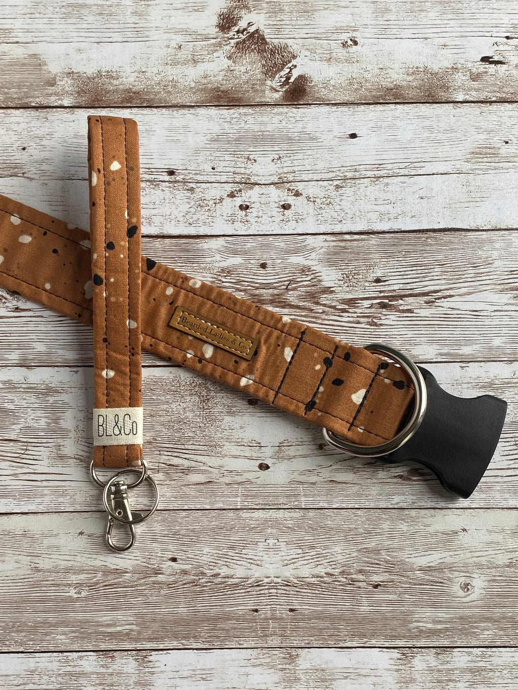 Brown with Black & White Specks Dog Collar