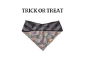 Trick or Treat Saying + Gray Plaid Reversible Tie/On Bandana