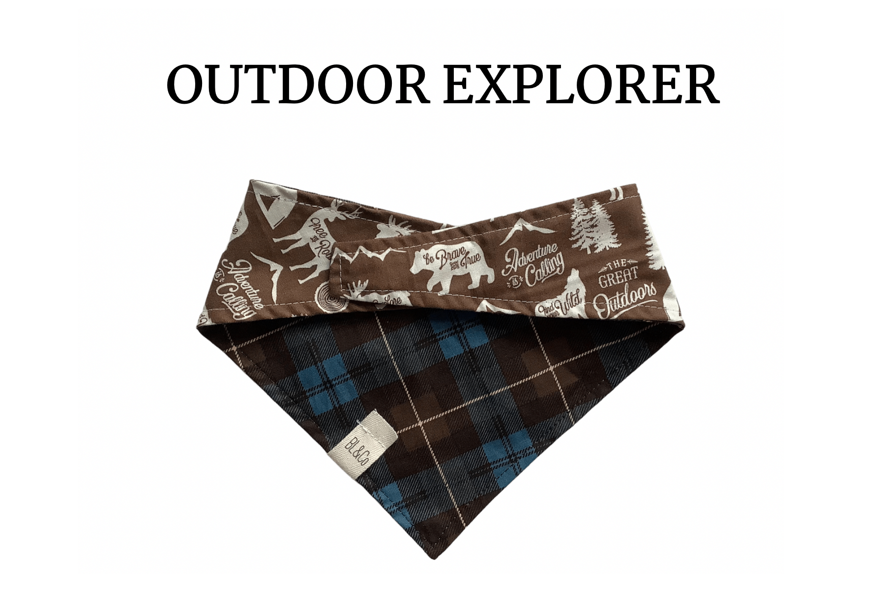 Outdoor Adventure & Plaid Reversible Tie/On Bandana