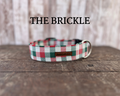 Red, Green + White Check Dog Collar
