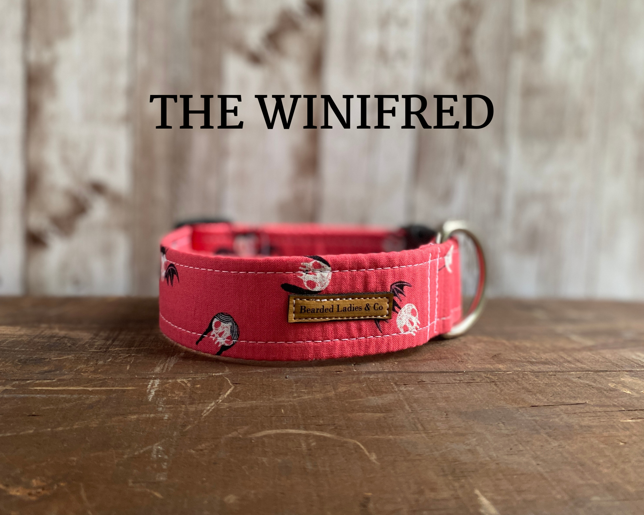 Vibrant Pink + Skulls Dog Collar