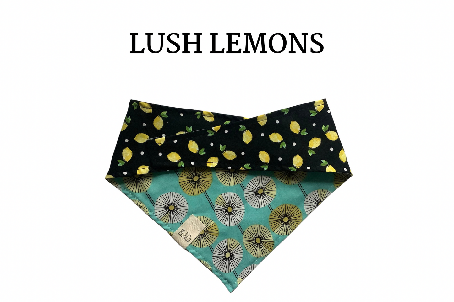 Lemons & Flowers Reversible Tie/On Bandana