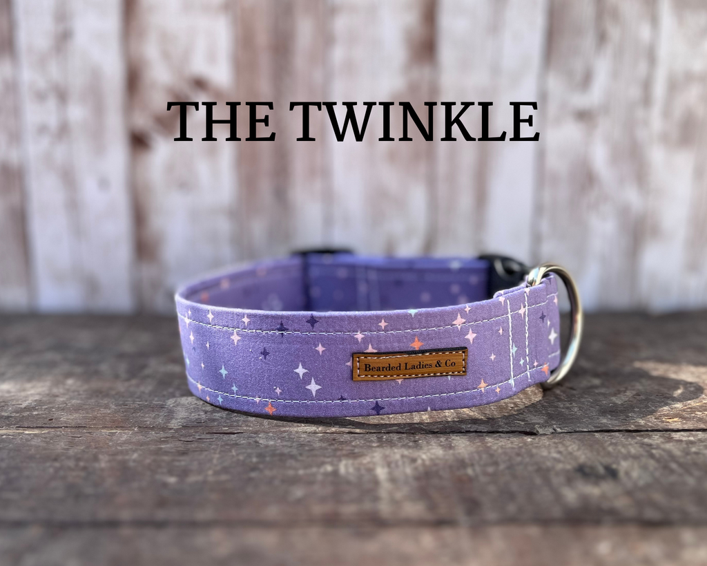 Pastel Purple + White Twinkles Dog Collar