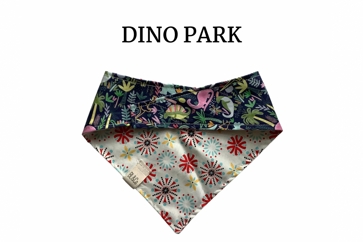 Fun Dinos & Pink Bursts Reversible Tie/On Bandana
