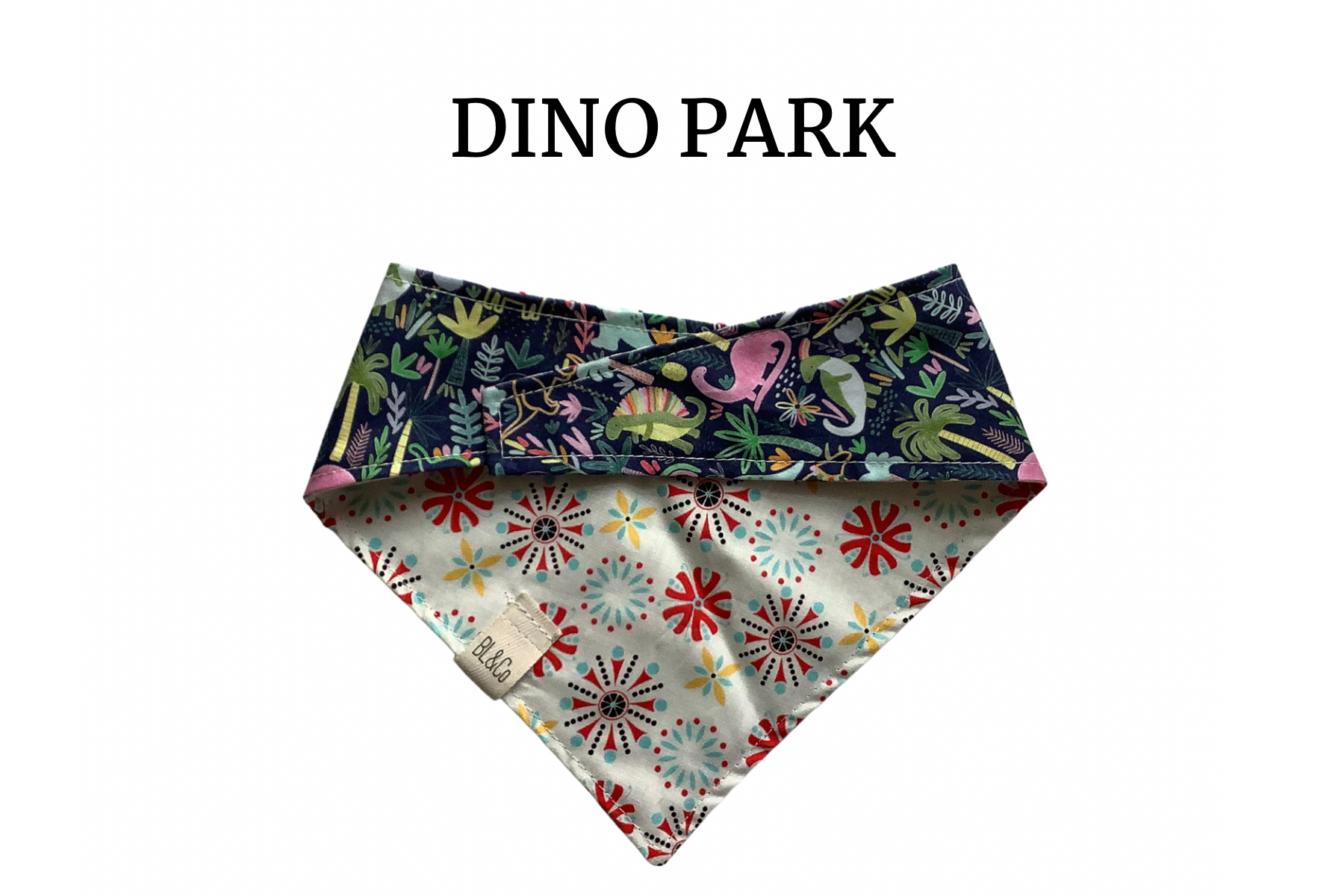 Fun Dinos & Pink Bursts Reversible Tie/On Bandana