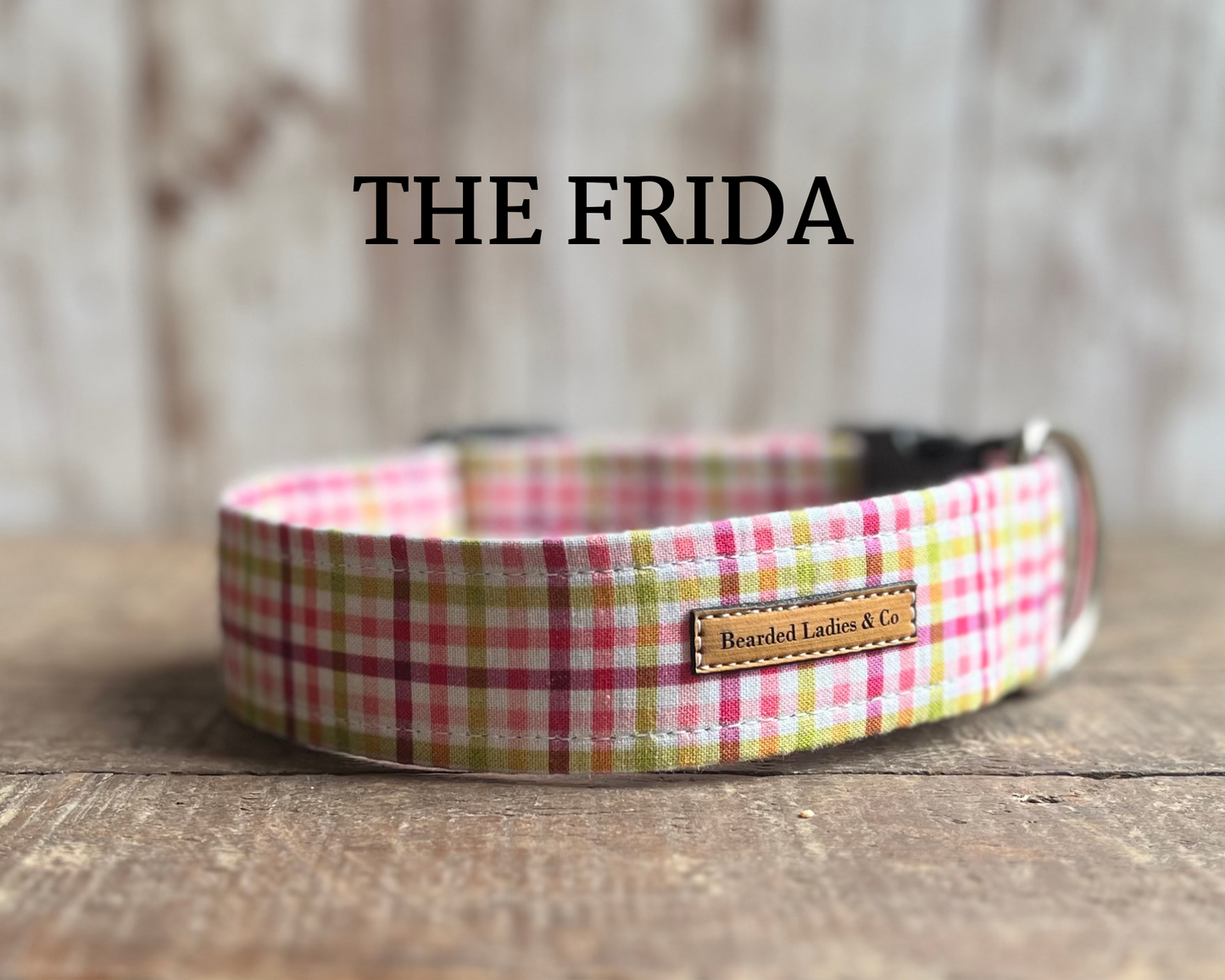 Pink + Green Plaid Dog Collar*