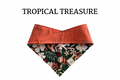Tropical Flower & Salmon Deco Reversible Tie/On Bandana **