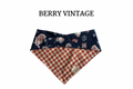 Berry Check + Red, White and Blue Icons Reversible Tie/On Bandana [Berry Vintage]