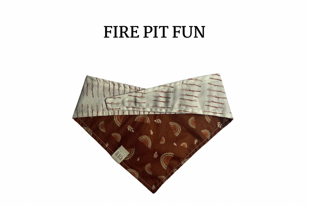 Marshmallows on Sticks & Boho Rainbows Reversible Tie/On Bandana ‘