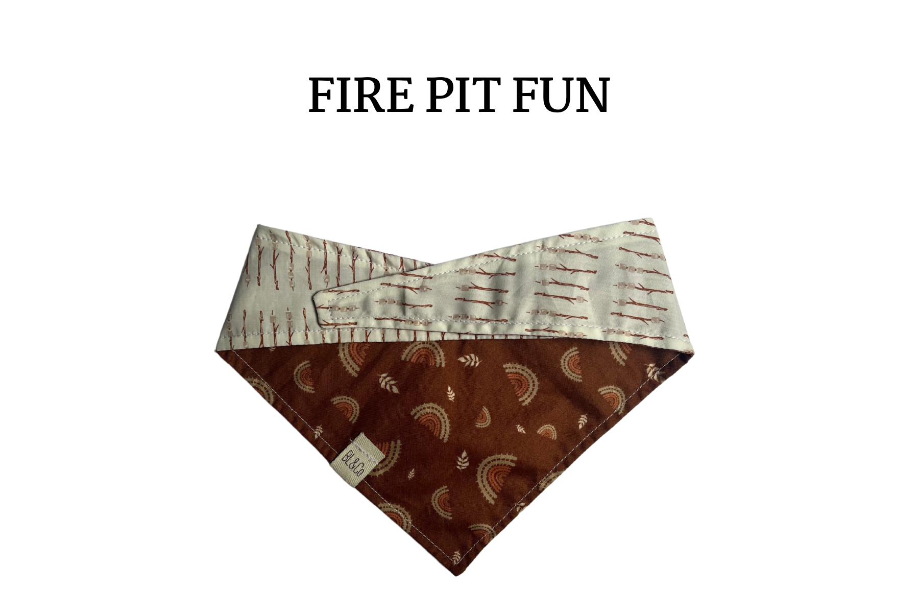 Marshmallows on Sticks & Boho Rainbows Reversible Tie/On Bandana ‘