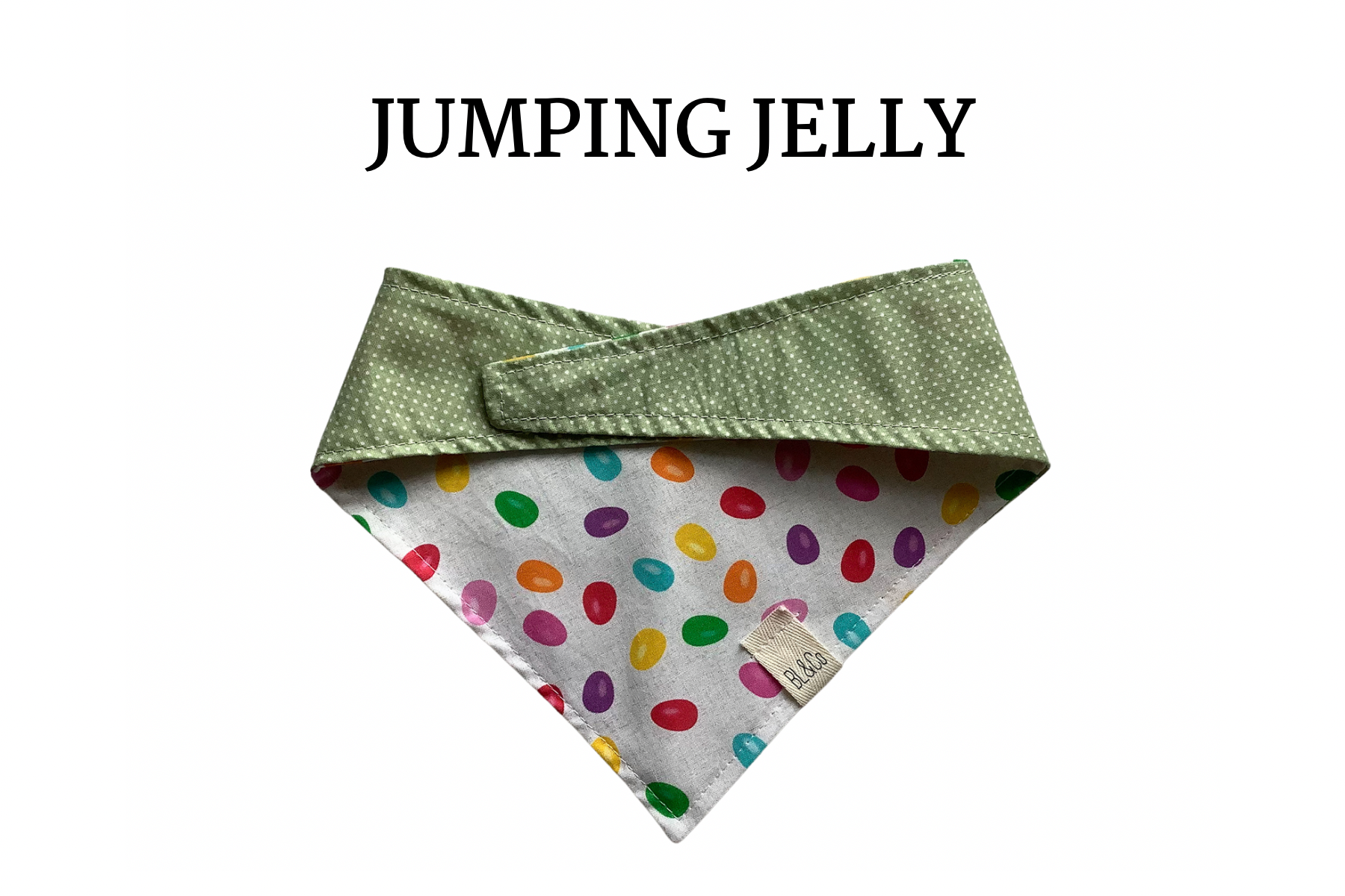 Jelly Beans & Polka Dots Reversible Tie/On Bandana [Jumping Jelly]