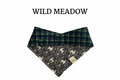 Boho Deer + Navy, Green Plaid Reversible Tie/On Bandana