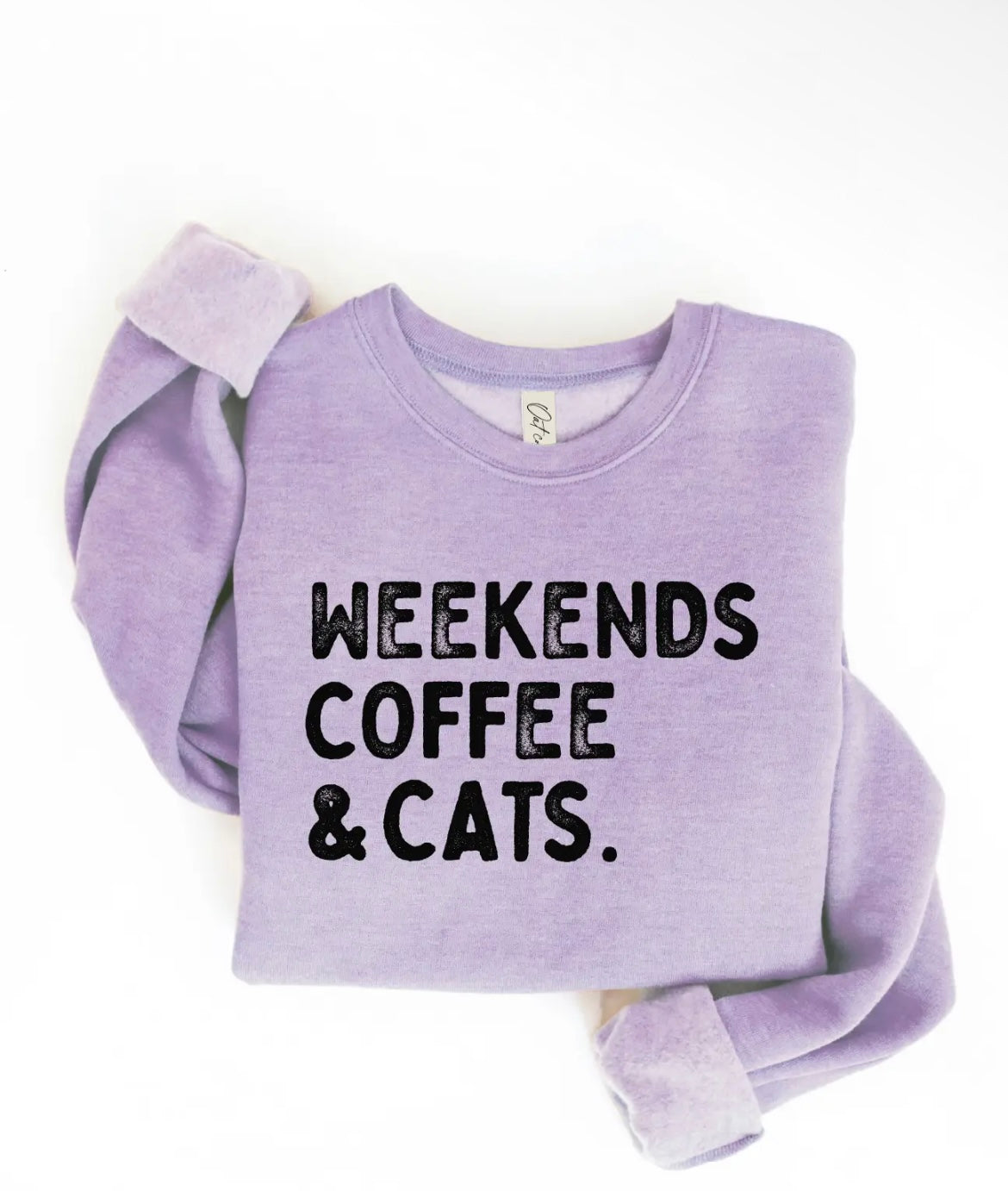 Weekends Coffee & Cats Sweatshirt [Lilac]