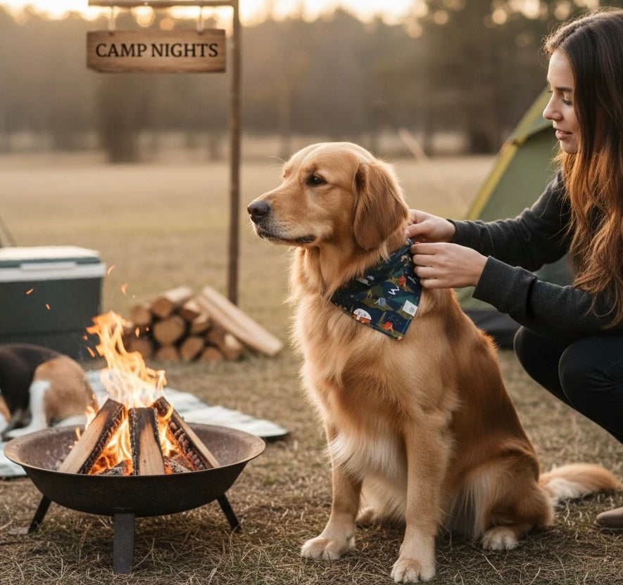 Camping under the stars + Mint with Cream Tribal Reversible Tie/On Bandana [Camp Nights]