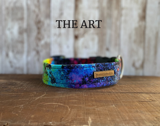 Multicolored Graffiti Dog Collar