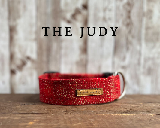 Red with Gold Specks Dog Collar