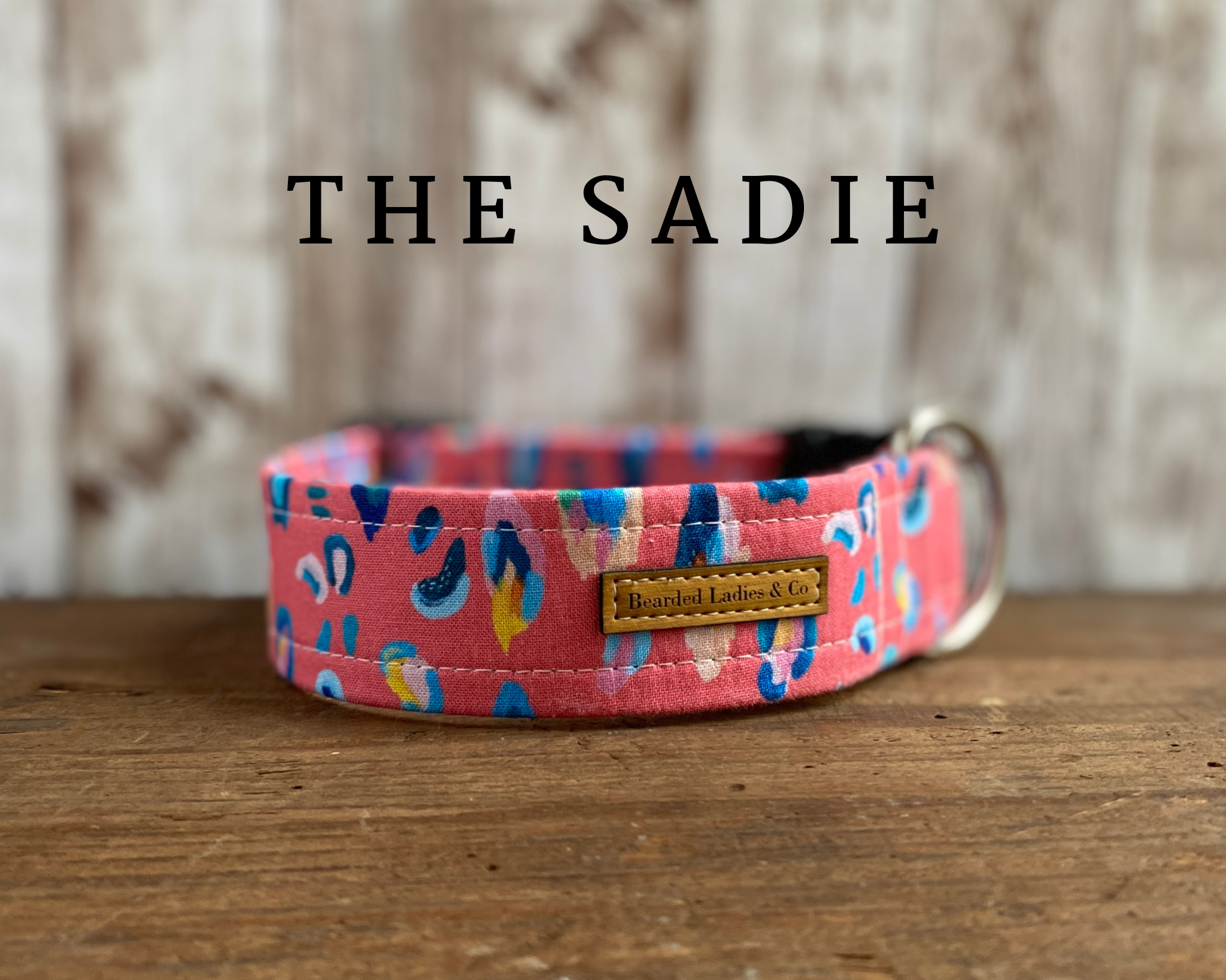 Pink & Blue Leopard Print Dog Collar