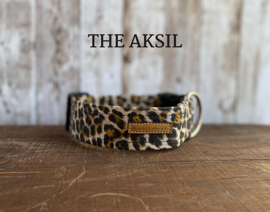 Black & Tan Leopard Dog Collar*