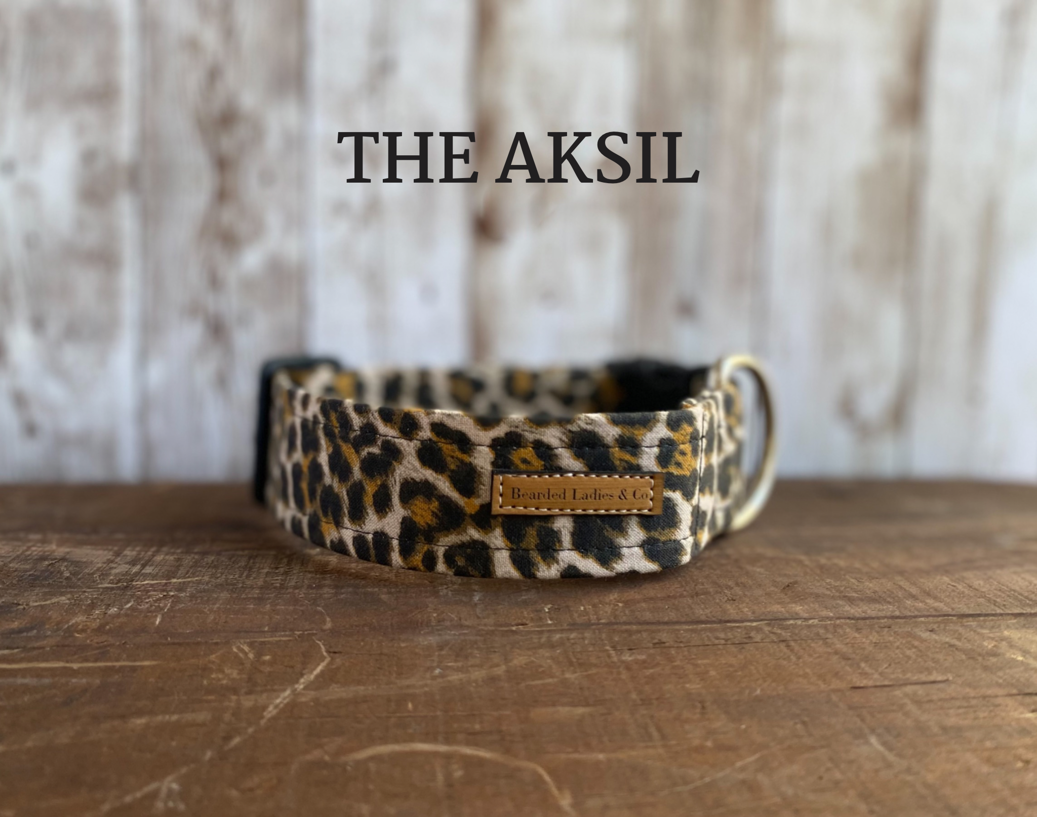Black & Tan Leopard Dog Collar