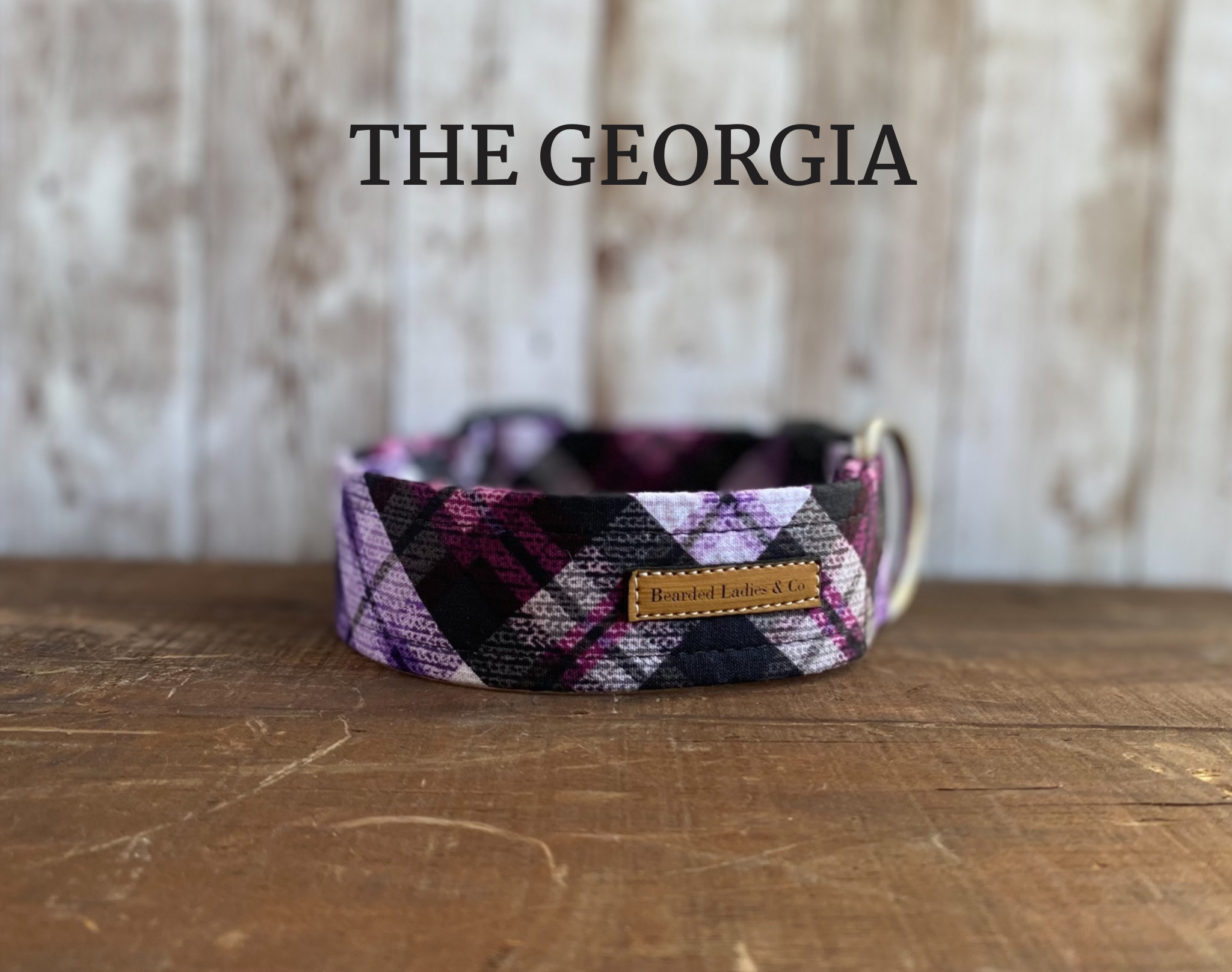 Purple and Black Plaid Dog Collar [The Georgia]