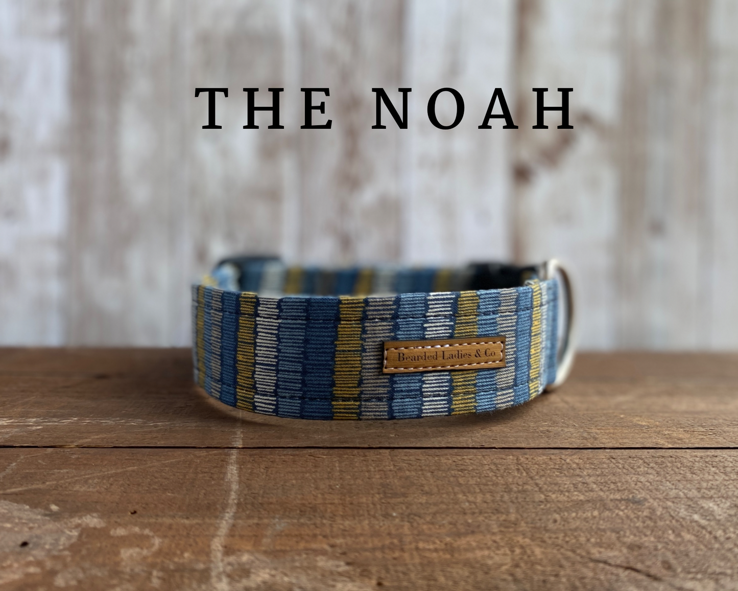 Navy with Blue, Gray & Gold Dog Collar